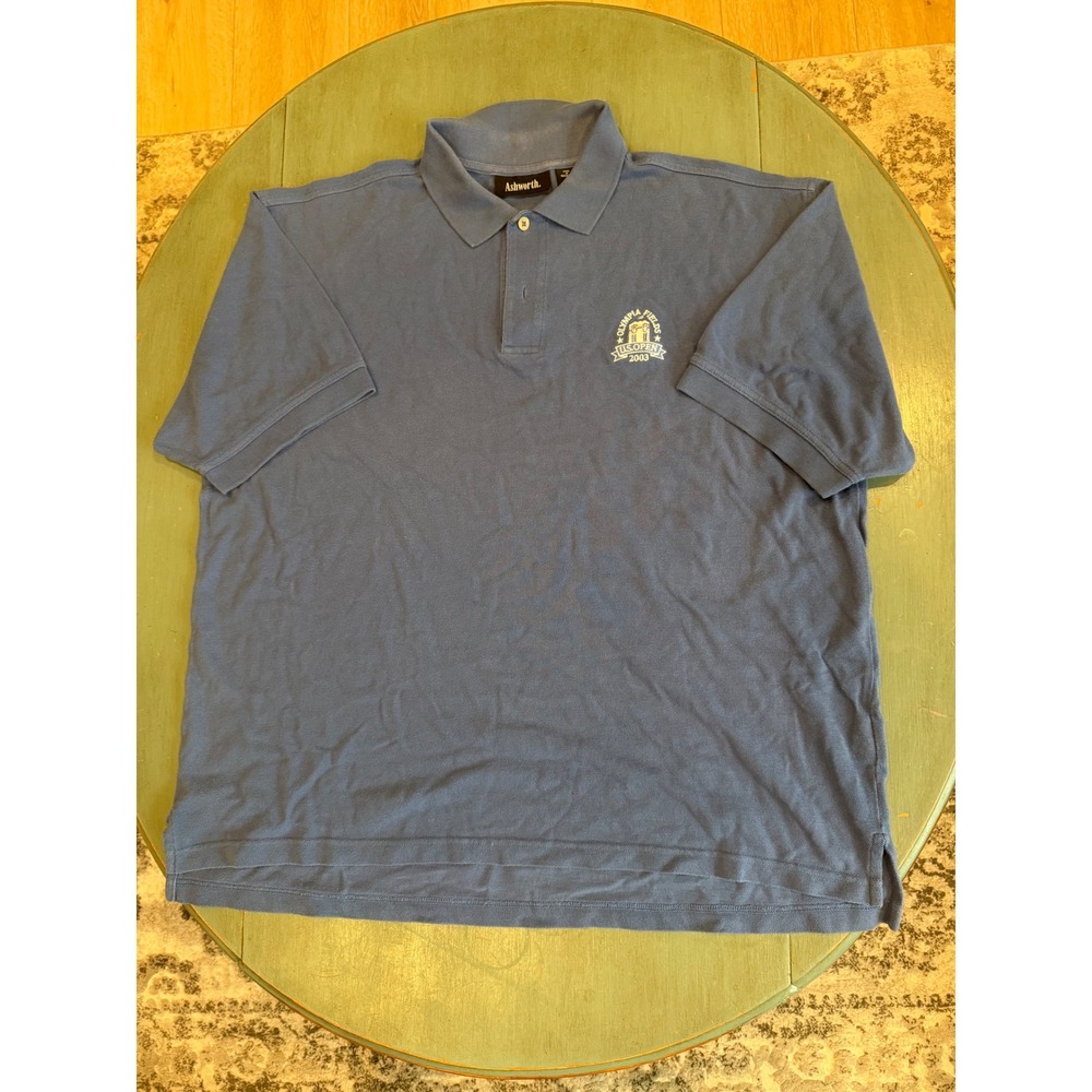 Ashworth Mens 2003 US Open Olympia Fields Golf Polo Shirt‎ Blue Large AM3028